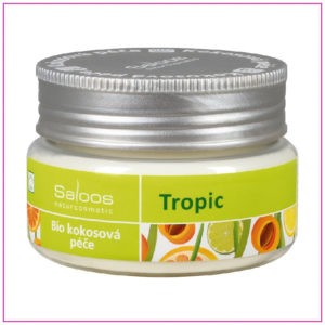 Bio kokosová péče Saloos Tropic svěží koktejl bio kokosového oleje a přírodních ovocných esencí revitalizuje a rozjasňuje pleť.